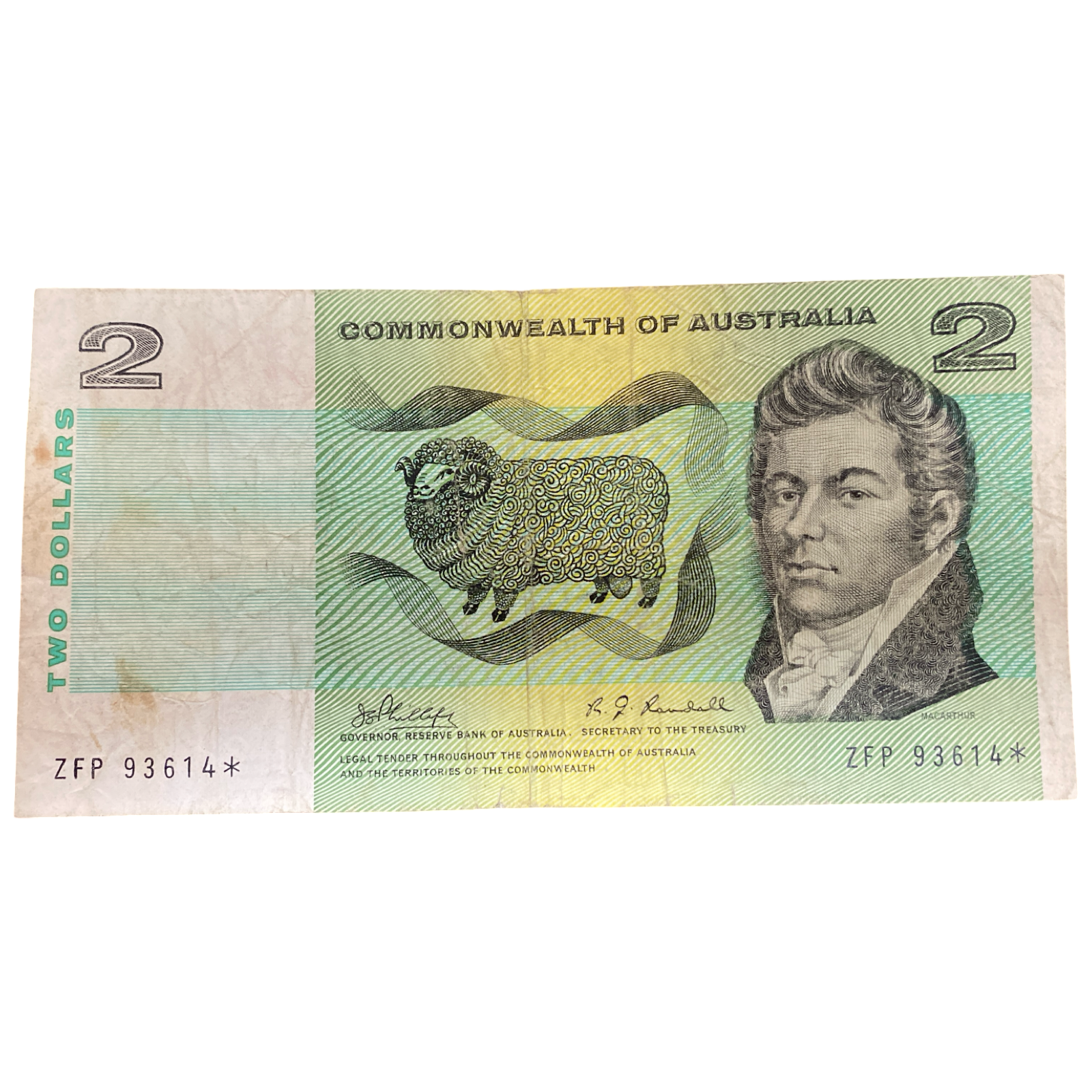 1968 Phillips Randall $2 Commonwealth of Australia STAR NOTE